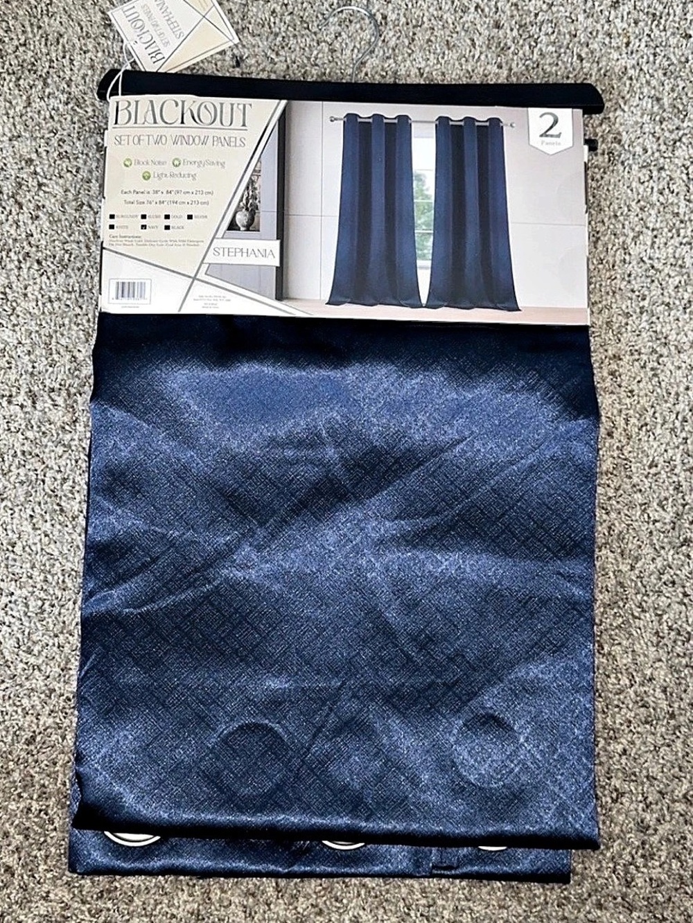 Blackout Thermal Insulated Grommet Top Curtain Panel Blue Curtain Panel NWT